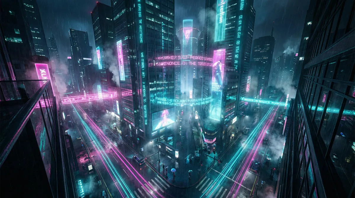 情事在线观看高清完整 竖屏短剧平台首页背景 - 赛博朋克都市夜景